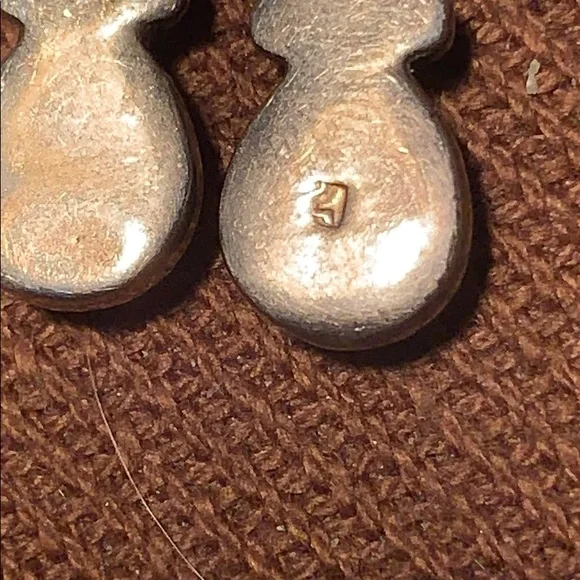 Sterling green turquoise 3 teardrops dangling - Picture 8 of 10